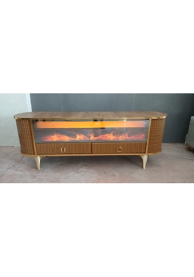 Bluetoothlu Şömineli Tv Ünitesi 170x65x38 Ahşap - Beyaz Bluetoothlu Şömineli Tv Ünitesi 170x65x38 Ahşap - Beyaz