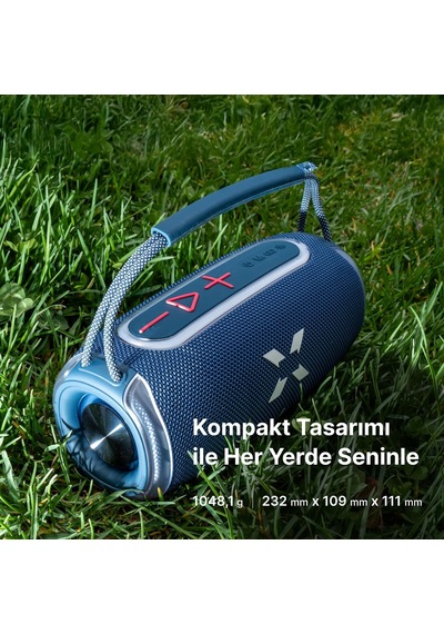 Bluetooth Hoparlör Rgb Taşınabilir Kablosuz Tws Stereo Boombox Mavi X6701