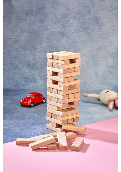 Ahşap Jenga Denge Oyunu Tower Büyük Boy 54 Parça