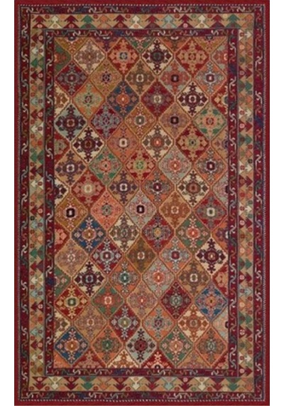 Çam Halı Gloria Td739 Multi Etnik Desen Dokuma Saçaklı Kilim