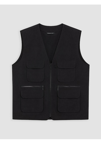 Lcwaıkıkı Classic Siyah Regular Fit Erkek Avcı Yeleği