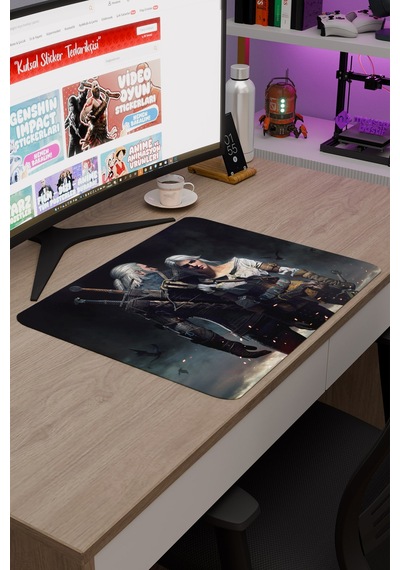 Witcher 3 Kaymaz Dikişli Kauçuk Oyuncu Mousepad V1 - 48x40 Xl Gaming Mouse Pad Fare Altlığı