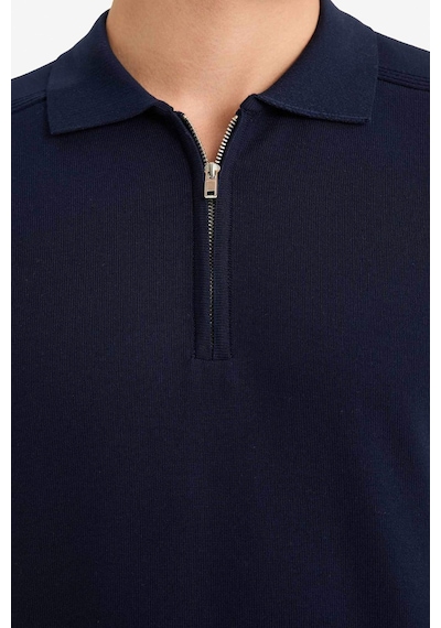 Defacto Standart Fit Polo Yaka Yarım Fermuarlı Premium Triko Kazak D0621AX24AU Lacivert Defacto Standart Fit Polo Yaka Yarım Fermuarlı Premium Triko Kazak D0621AX24AU Lacivert