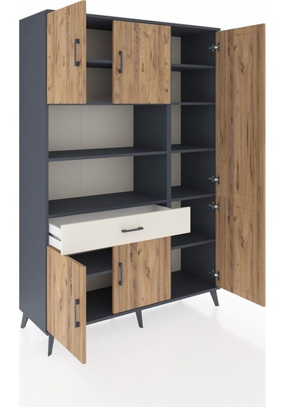 Hyperion Dolap 10 Raflı Tek Çekmeceli 6 Kapaklı 132x44x195 Antrasit-çam/aytaşı Atlas Çam/aytası Hyperion Dolap 10 Raflı Tek Çekmeceli 6 Kapaklı 132x44x195 Antrasit-çam/aytaşı Atlas Çam/aytası