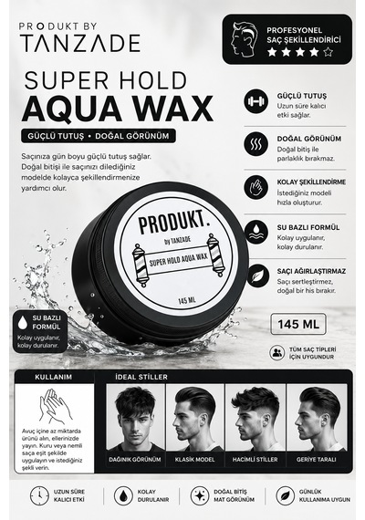 Produkt By Tanzade Profesyonel Aqua Wax 145 Ml Güçlü Tutuş & Doğal Görünüm