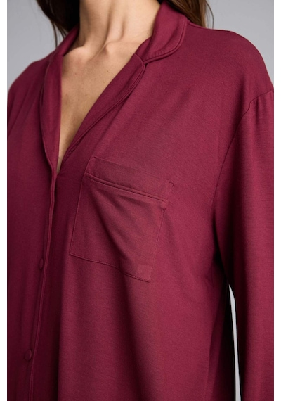 Defacto Regular Fıt Uzun Kollu 2li Takım H0446ax26spbr115 Bordo-br115