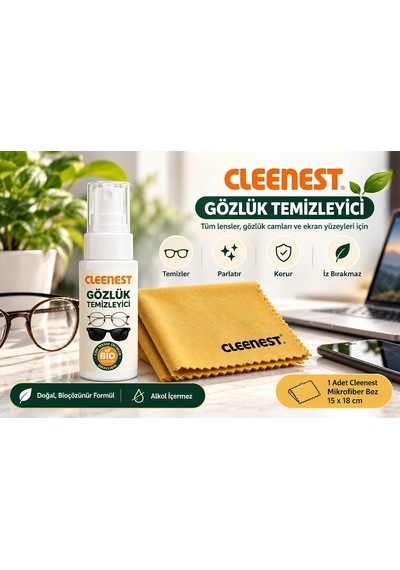 Gözlük Ve Ekran Temizleme Seti 50 Ml + 15x18 Cm Mikrofiber Bez