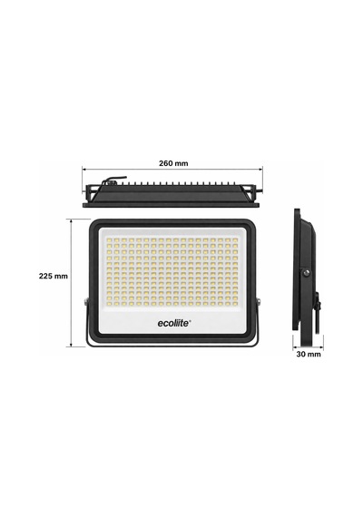 Ecolite 100w Led Projektör 8000 Lümen Ip66 Su Geçirmez Dış Mekan Floodlight Bahçe Duvar Otopark Aydınlatma 220 Volt Sarı Işık 3000k &