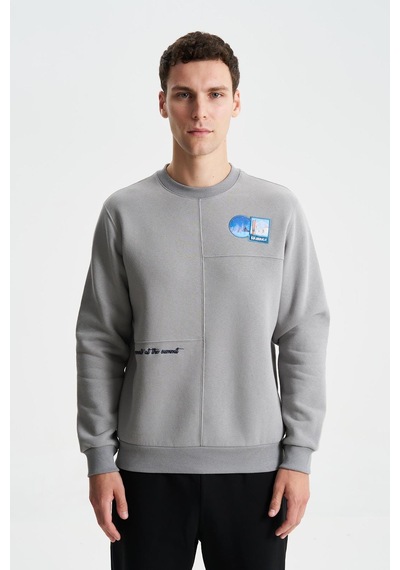 AR-MA Arma Şık Erkek Regular Fit 3 İplik Şardonlu Bisiklet Yaka Sweatshirt 001