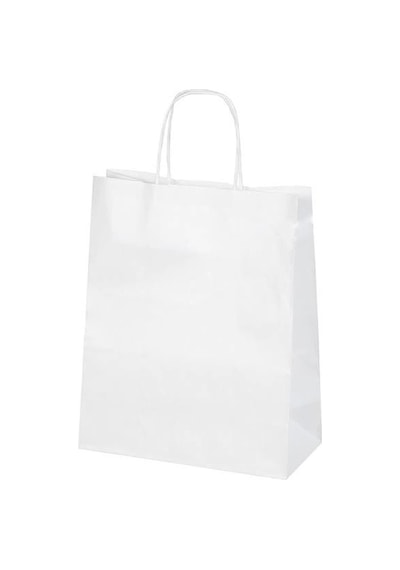 Beyaz Kraft Çanta Orta Boy 25x12x31 Cm 25 Adet