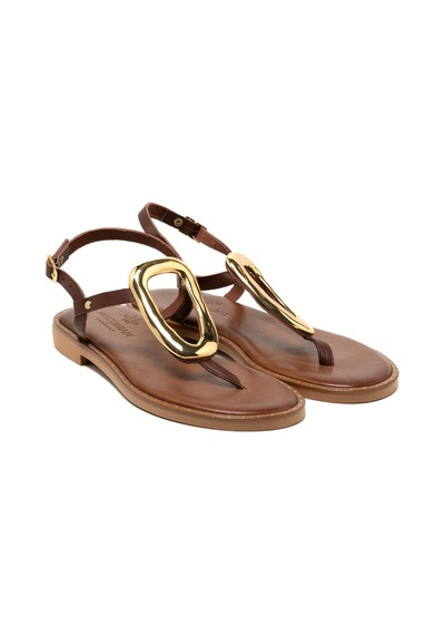 148 Brown Sandalet Kadın 22035 Myconian 2025 Greek Sandal Kahverengi