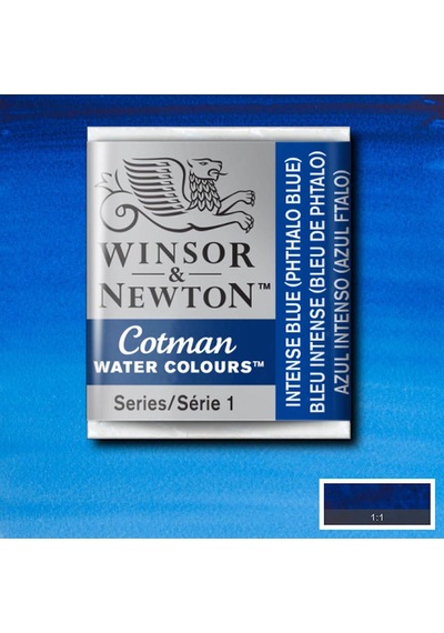 Winsor & Newton Cotman Yarım Tablet Suluboya Intense Blue Phthalo Blue 327 Karışık