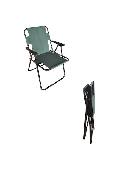 Plastik Kollu Katlanir Piknik Ve Kamp Sandalyesi Yesil 46,5x40,5x41 Cm Sirt 57x55x81 Cm Yeşil