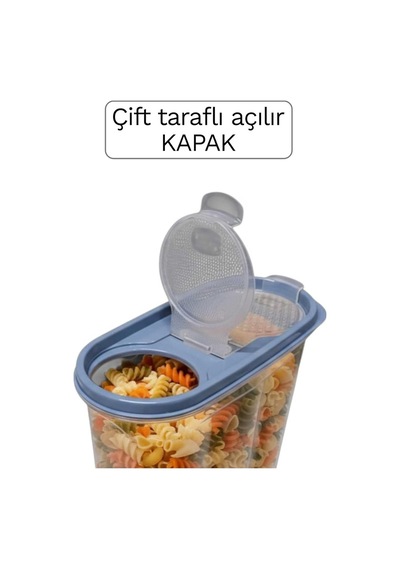 Herza House 6 Adet Erzak Bakliyat Saklama Kabı - 2,4 Litre Mavi Tek Ebat Diğer