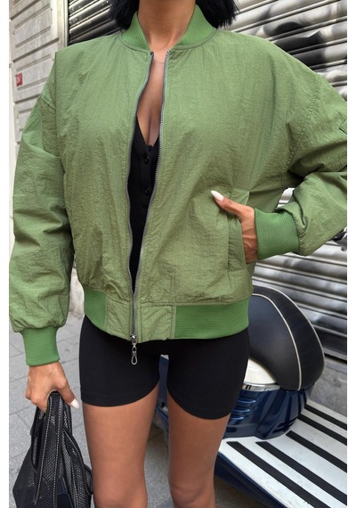 Michonne Ribanalı Bomber Ceket 7059 -08 R1-p-k2 Haki