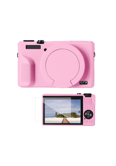 K&f Concept Canon G7x Mark Iıı Pink Pembe Slikon Kılıf