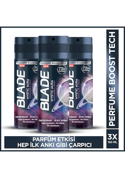 Blade Mysaur Erkek Alüminyumsuz Deodorant 3x150 Ml