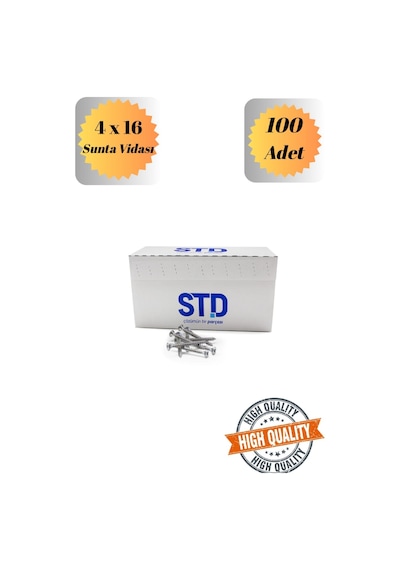 Std 4x16 Sunta Vidası Sivri Uçlu Ahşap Tahta Ağaç Mobilya Ayak Kulp Vidası 100 Adet Çok Renkli Std 4x16 Sunta Vidası Sivri Uçlu Ahşap Tahta Ağaç Mobilya Ayak Kulp Vidası 100 Adet Çok Renkli