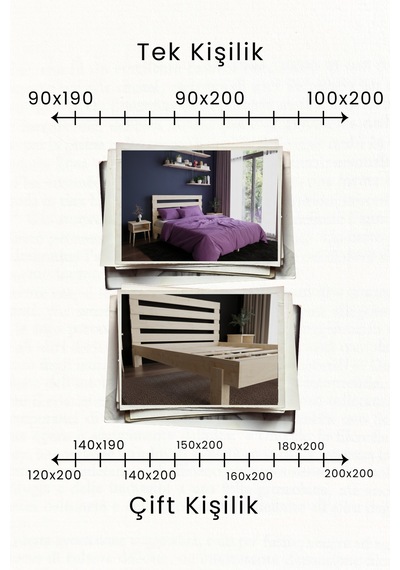 Renazzo Urban New Masif Ahşap Karyola Natürel 150x200 Natürel - 150 X 200