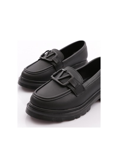 Dgn 2621153 Kadın Tokalı Loafer Ayakkabı Siyah