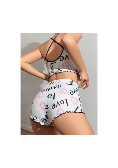 Lily Bianca Nightwear Askılı Göbek Kısmı Dekolteli Fiyonk Detaylı Ve Şortlu Penye Gecelik Beyaz Lily Bianca Nightwear Askılı Göbek Kısmı Dekolteli Fiyonk Detaylı Ve Şortlu Penye Gecelik Beyaz