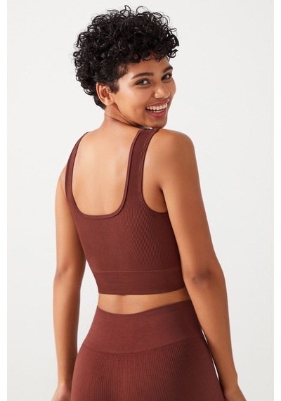 Los Ojos Kadın Kahverengi Askılı Fitilli Kare Yaka Crop Top Büstiyer Square Kahverengi Los Ojos Kadın Kahverengi Askılı Fitilli Kare Yaka Crop Top Büstiyer Square Kahverengi
