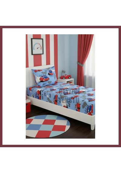 Storeşahin Lastikli Çarşaf Ve 1 Yastık Kılıfı - Arabalı Model - Tek Kişilik Shn0720 Çok Renkli