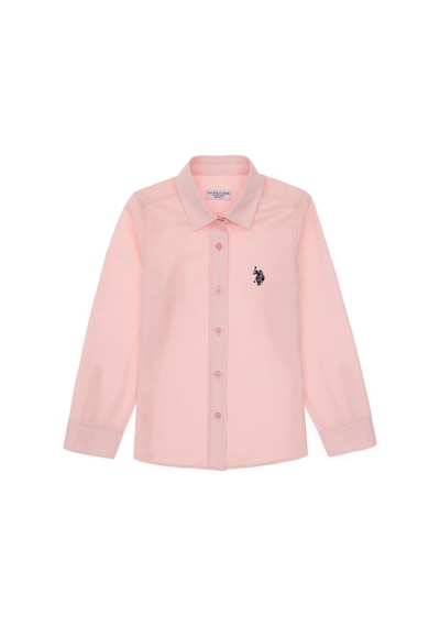 U.S. Polo Assn. Kız Çocuk Açık Pembe Uzun Kollu Basic Gömlek 50306588-VR078