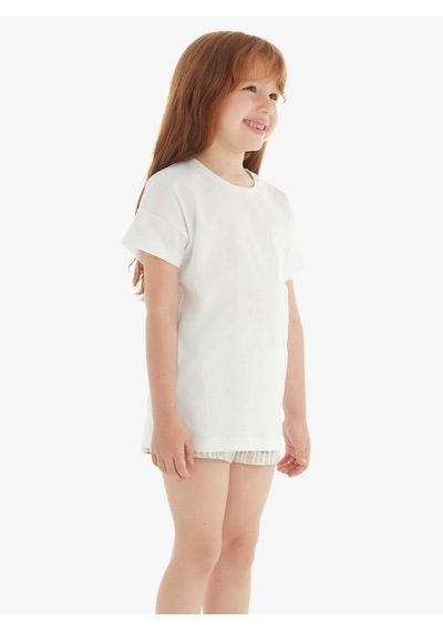 Blackspade Kız Çocuk T-shirt 60571 - Beyaz Beyaz