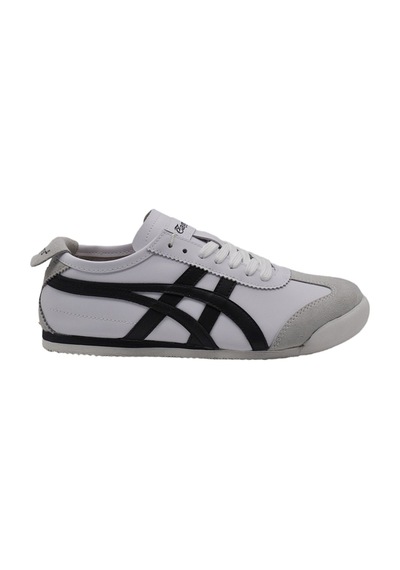 Etayger E-3226 Unisex Deri Sneaker Spor Ayakkabı Beyaz / Siyah Beyaz