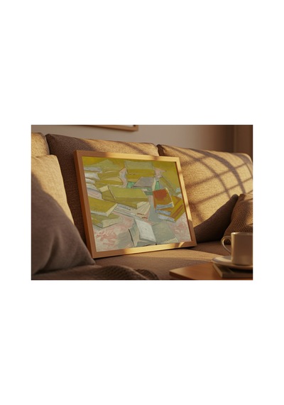 Van Gogh Van Gogh Fransız Romanları Yığını Çerçevesiz Poster 21x30 Cm A4 Tablo Van Gogh Duvar Dekoru