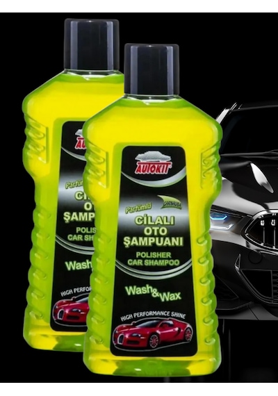2'li Oto Şampuan 2 Adet Cilalı Araç Yıkama Şampuanı 2x 1000 Ml