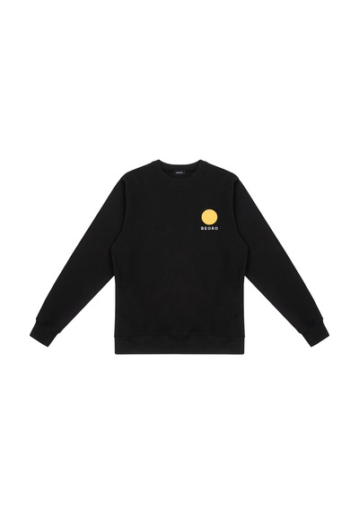 Beord Siyah %100 Pamuk Bisiklet Yaka Sweatshirt Bss1-150