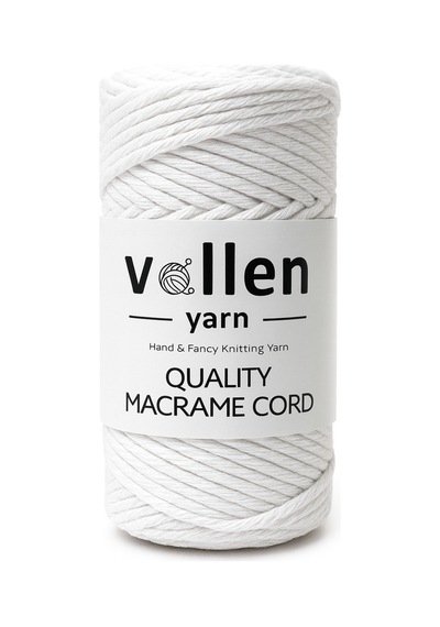Taranan Makrome Ipi, 3mm Tek Büküm,makrome Örgü Ipi, Taranabilir Pamuk Makrome, Beyaz