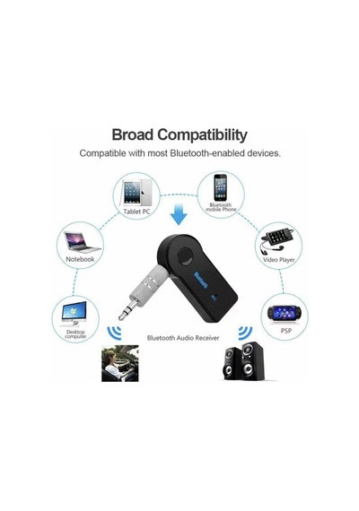 Kablosuz Bluetooth Aux Kiti 3.5 Mm Stereo Ses Alıcısı, Araç Ve Ev Ses Sistemleri Uyumlu Adaptör