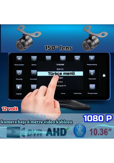 Dvr Ekran Ve 2 Ad 1080p Ahd 150'' Lens Kelebek Kamera 12 V