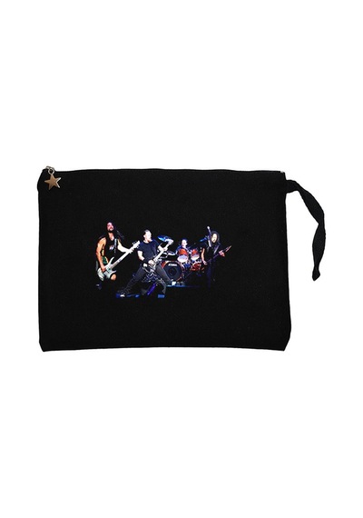 Metallica Konser Siyah Clutch Astarlı Cüzdan / El Çantası Siyah