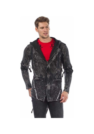Cipo & Baxx Cl257 Bağcıklı Kapşonlu Fermuarlı Erkek Sweatshirt 001