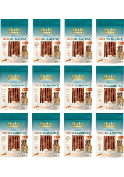 Nutri Canin Ördek Eti Sargılı Kolajen Çubuk Tahılsız Köpek Et Ödülü 80 G X 12 Adet