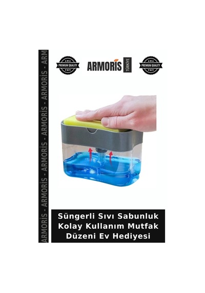 Süngerli Sıvı Sabunluk Kolay Kullanım Mutfak Düzeni Ev Hediyesi Çok Renkli