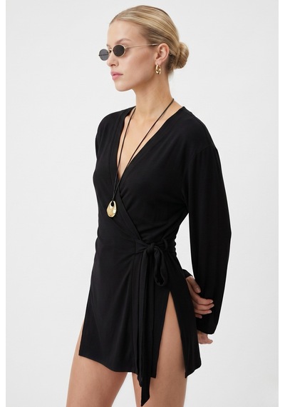 Ritnice Kadın Briana Ultra Soft Siyah Kimono
