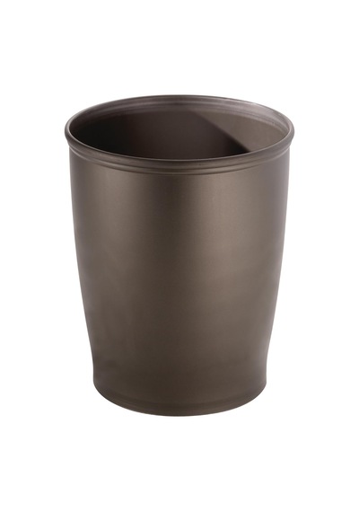 İdesign Küçük Yuvarlak Plastik Çöp Kovası, Kent Koleksiyonu, 2'li Set, 21x21x25 Cm, Bronz