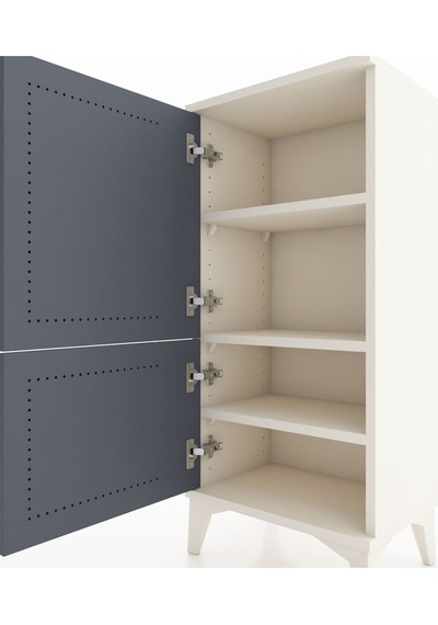 Arges Komodin 3 Raflı 2 Kapaklı 44x30x96 Aytaşı-antrasit Aytaşı