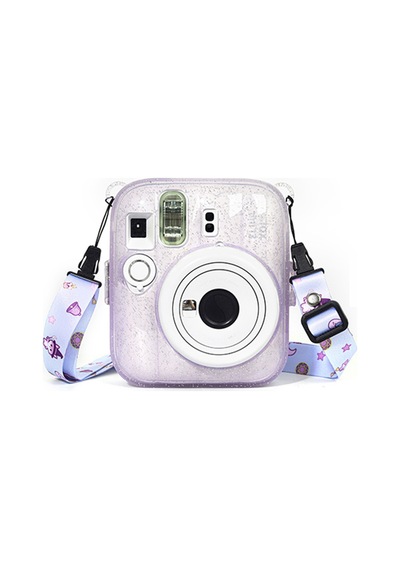 Instax Mini 13 Lila Fotoğraf Makinesi Simli Pleksi Kılıf Ve 10'lu Film Hediye Seti