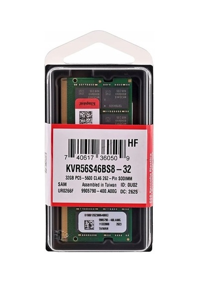 Kingston 32gb 5600 Ddr5 Kvr56s46bs8-32 Nb
