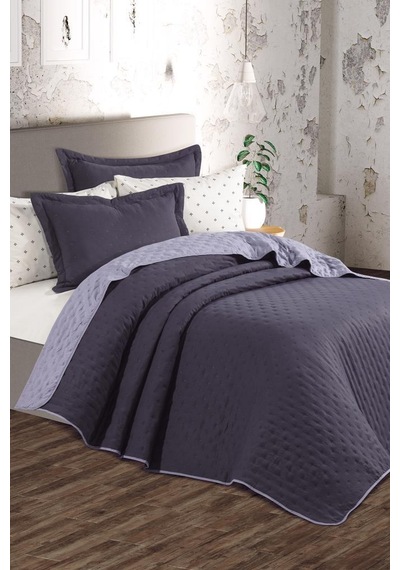 Washed Soft Çift Taraflı 6 Parça Çeyiz Seti Gri Gri