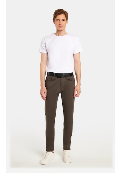 Tudors Erkek Regular Fit Rahat Kesim Mevsimlik Kanvas Haki Pantolon-34479 Haki