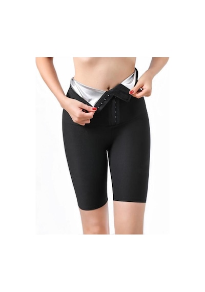 Fit Women Şort Agraflı Sauna Şort Termal  4411 siyah