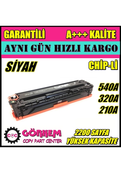 Hp Color Laserjet Pro Cp1515N Uyumlu Toner Siyah (Cb540A)
