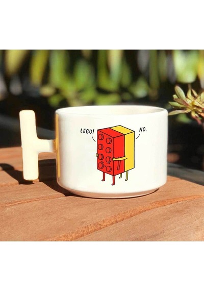 Lego No Baskılı Beyaz T Kulp Kupa Bardak